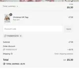 THANKYOU10 coupon verification screenshot