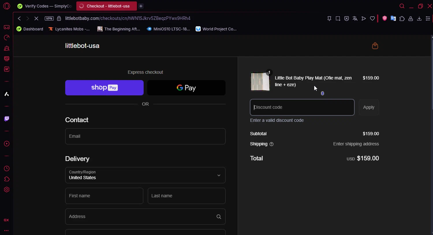 LITTLEBOT promo code screenshot showing code KNOJI$10 applied at LITTLEBOT checkout page. Uploaded by SimplyCodes community member Ema007 on Aug 5, 2025