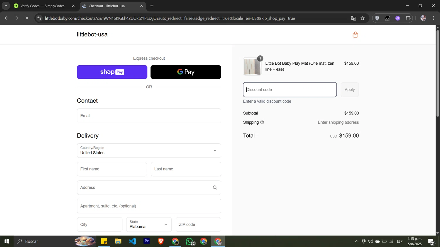 LITTLEBOT promo code screenshot showing code KNOJI$10 applied at LITTLEBOT checkout page. Uploaded by SimplyCodes community member Pansito on Aug 5, 2025