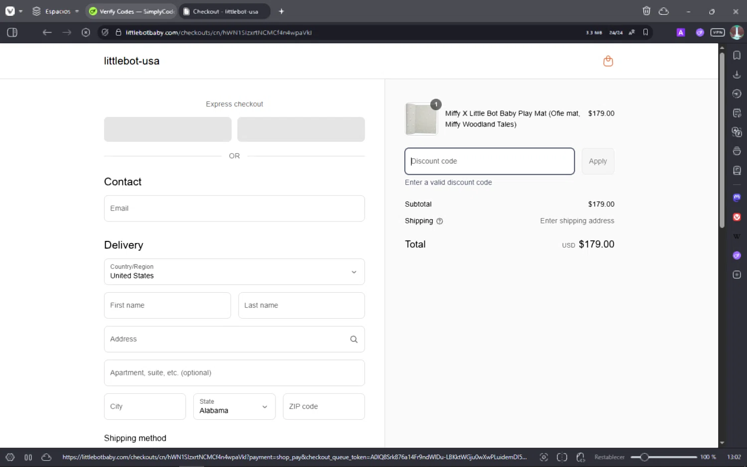 LITTLEBOT promo code screenshot showing code KNOJI$10 applied at LITTLEBOT checkout page. Uploaded by SimplyCodes community member batmann_28 on Aug 5, 2025