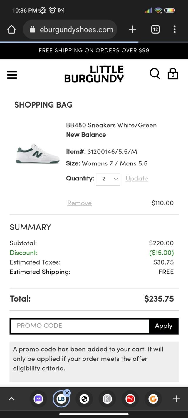 Little Burgundy checkout page showing Little Burgundy promo code box | Screenshot taken by SimplyCodes community member on Mar 10, 2023