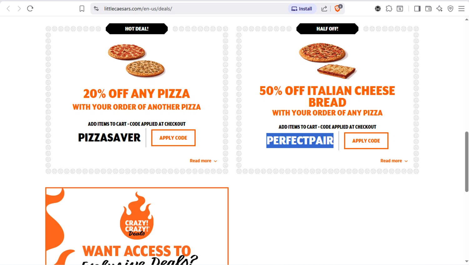 Little Caesars checkout page showing Little Caesars promo code box | Screenshot taken by SimplyCodes community member on Feb 27, 2026