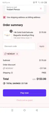 NEWDAY coupon verification screenshot