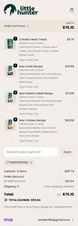 Kingydoodle coupon verification screenshot