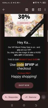 BFVIP coupon verification screenshot