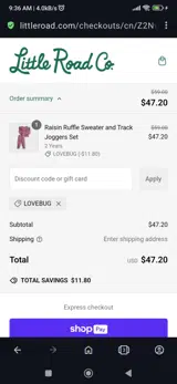 Lovebug coupon verification screenshot