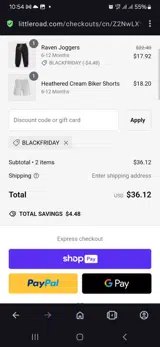 Blackfriday coupon verification screenshot