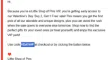 VDAYVIP coupon verification screenshot