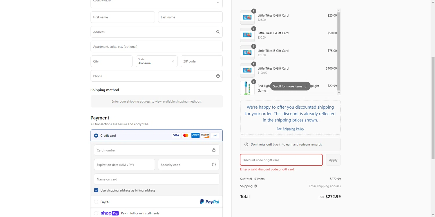 Little Tikes discount code screenshot showing code WELCOMEBACK10 applied at Little Tikes checkout page. Uploaded by SimplyCodes community member CrownTiger6508 on Jun 22, 2025
