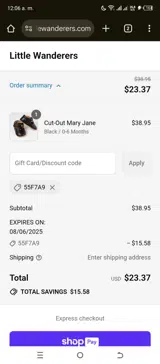 55F7A9 coupon verification screenshot