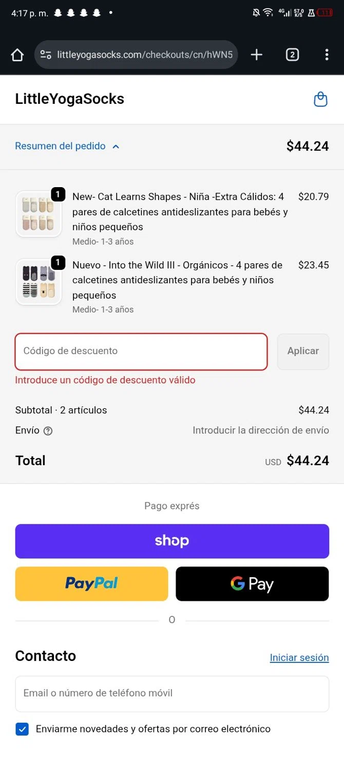 Little Yoga Socks discount code screenshot showing code BEST24 applied at Little Yoga Socks checkout page. Uploaded by SimplyCodes community member Sasuk3 on Nov 13, 2025