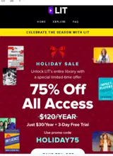 HOLIDAY75 coupon verification screenshot