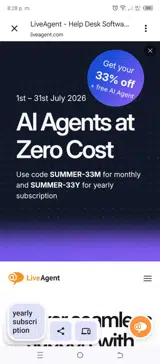 LiveAgent coupon verification screenshot