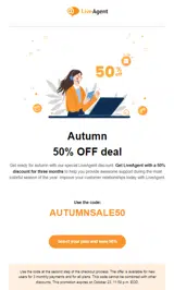 LiveAgent coupon verification screenshot