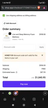 HONEY100 coupon verification screenshot