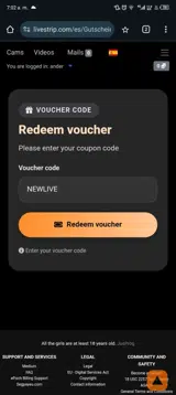 NEWLIVE coupon verification screenshot
