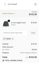 15XAYI coupon verification screenshot