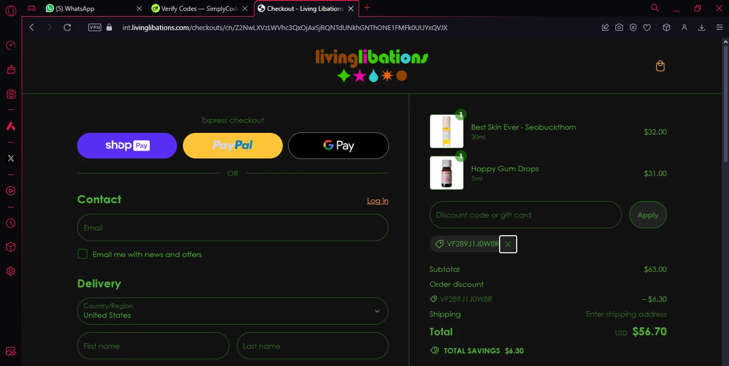 how to use Living Libations coupons