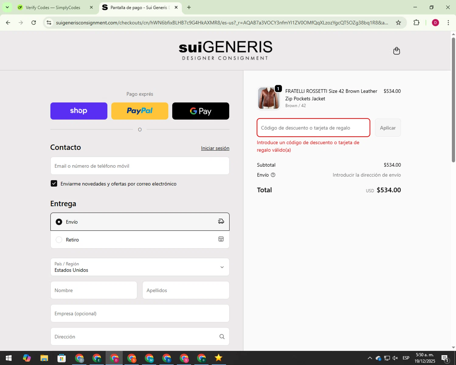 Livingood Daily discount code screenshot showing code WELCOME10 applied at Livingood Daily checkout page. Uploaded by SimplyCodes community member 000012 on Dec 19, 2025
