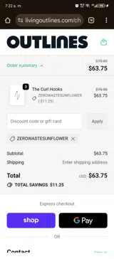 Zerowastesunflower coupon verification screenshot