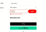 LEEN35 coupon verification screenshot