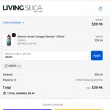 Living Silica coupon verification screenshot