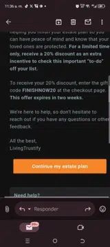 FINISHNOW20 coupon verification screenshot