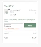 RE-MINTS coupon verification screenshot