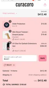 BULK1 coupon verification screenshot