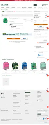 L.L. Bean Global coupon verification screenshot