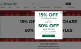 L.L. Bean Global coupon verification screenshot