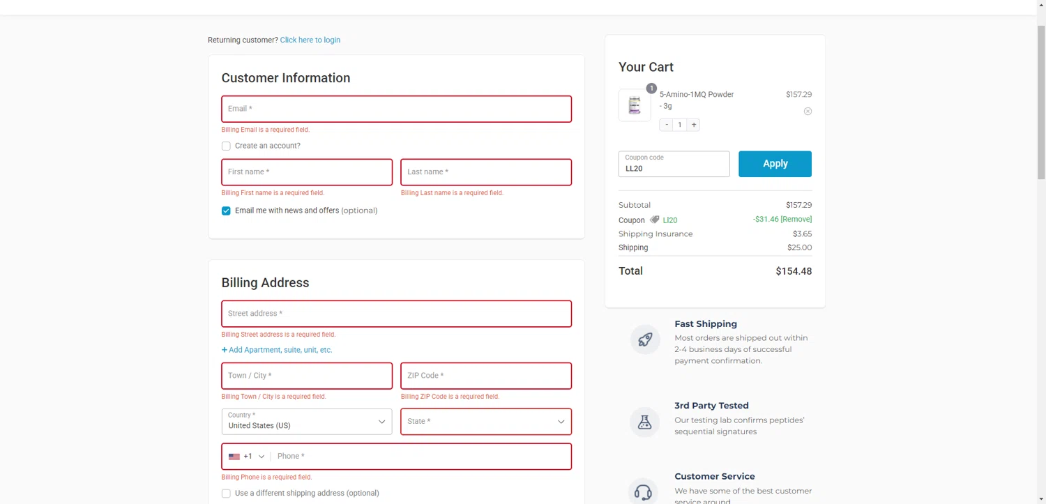 Limitless Life Nootropics discount code screenshot showing code LL20 applied at Limitless Life Nootropics checkout page. Uploaded by SimplyCodes community member RewardTitan728 on Aug 20, 2025