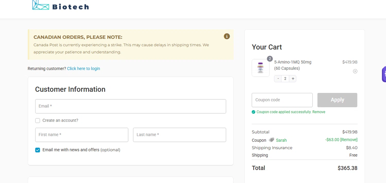 Limitless Life Nootropics discount code screenshot showing code SARAH applied at Limitless Life Nootropics checkout page. Uploaded by SimplyCodes community member shark12 on Oct 5, 2025