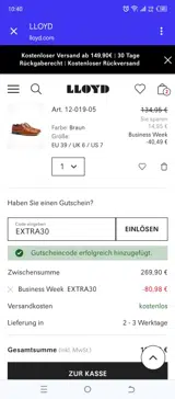 EXTRA30 coupon verification screenshot