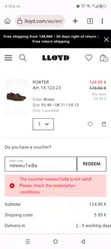 neweu1xi8a coupon verification screenshot