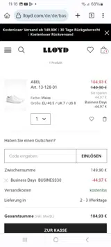 BUSINESS30 coupon verification screenshot