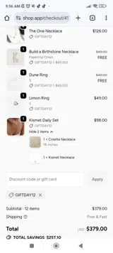 GIFTDAY12 coupon verification screenshot