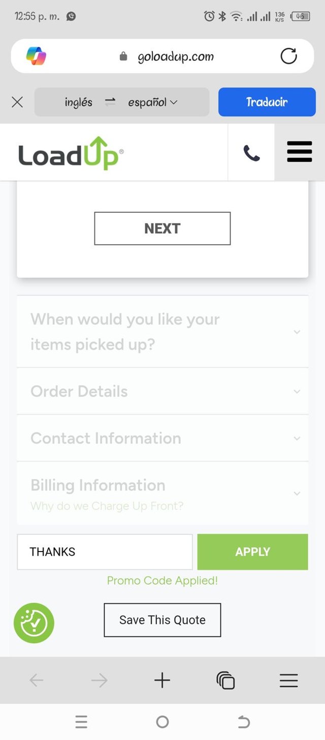 LoadUp checkout page showing LoadUp promo code box | Screenshot taken by SimplyCodes community member on Jun 22, 2025