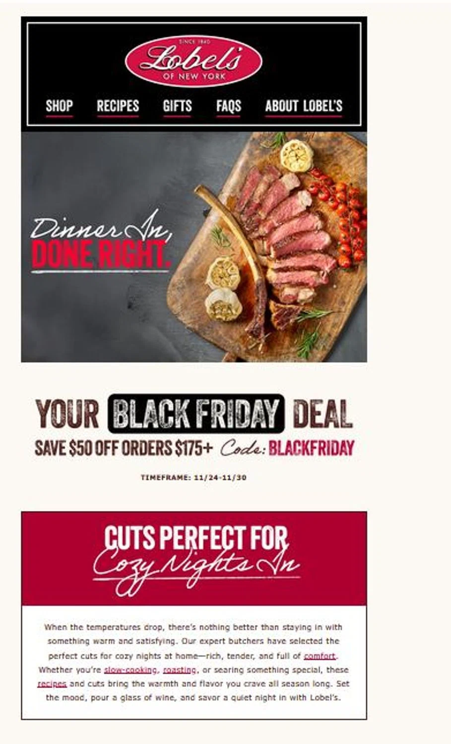 Lobe'ls promo code screenshot showing code BLACKFRIDAY applied at Lobe'ls checkout page. Uploaded by SimplyCodes community member stygian1 on Nov 24, 2025