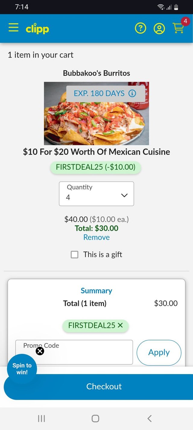 Clipp.com checkout page showing Clipp.com promo code box | Screenshot taken by SimplyCodes community member on Sep 3, 2025