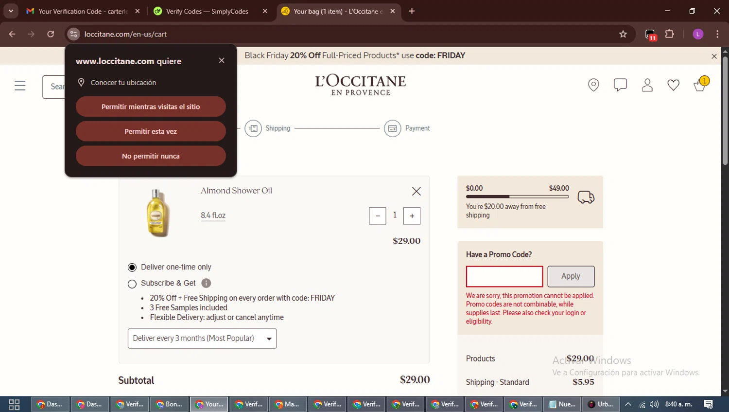 L'Occitane discount code screenshot showing code ILLUMINATE applied at L'Occitane checkout page. Uploaded by SimplyCodes community member RewardScout5160 on Nov 25, 2025