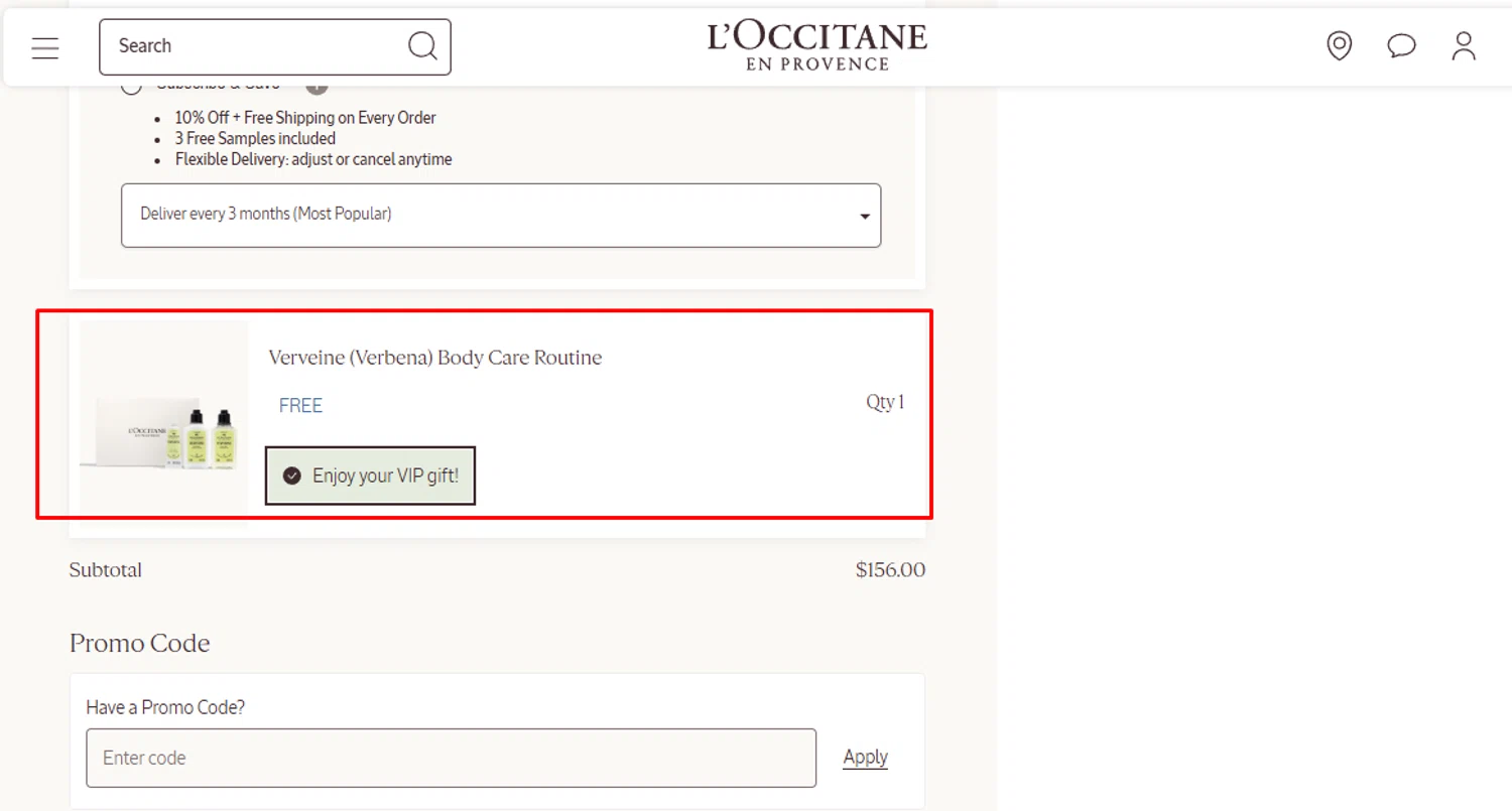 Verification screenshot for $20 Off Storewide at L'Occitane - 18d ago