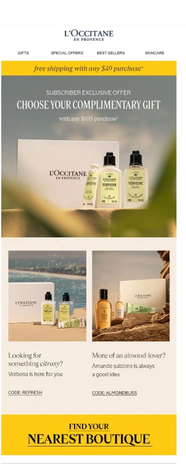Verification screenshot for $20 Off Storewide at L'Occitane - 45d ago