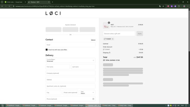 Loci Wear checkout page showing Loci Wear discount code box | Screenshot taken by SimplyCodes community member on Sep 14, 2025