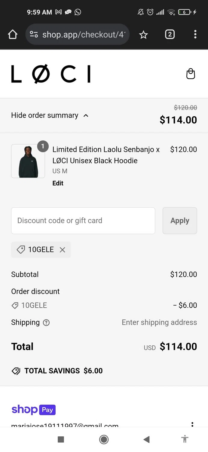 where to use LØCI promo code box