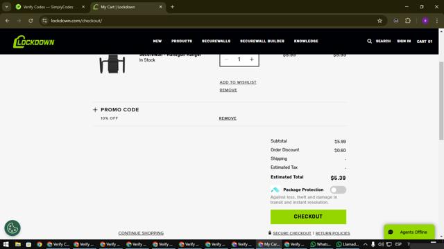 Lockdown checkout page showing Lockdown promo code box | Screenshot taken by SimplyCodes community member on Mar 2, 2025