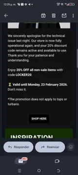 LOCKER20 coupon verification screenshot