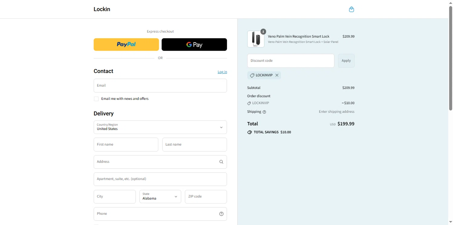 Lockin promo code screenshot showing code LOCKINVIP applied at Lockin checkout page. Uploaded by SimplyCodes community member renegul on Aug 14, 2025