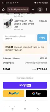 Zeno40 coupon verification screenshot
