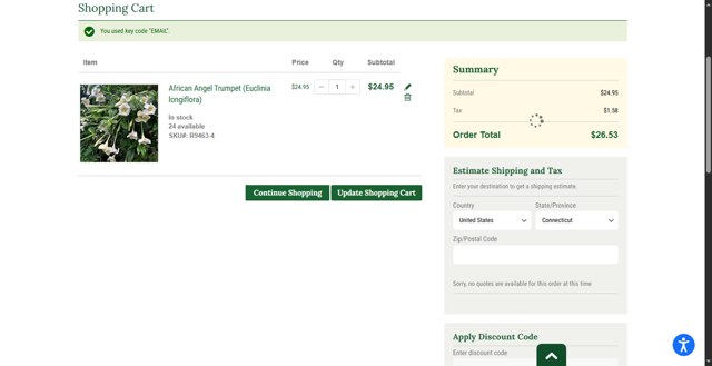 Logee's checkout page showing Logee's discount code box | Screenshot taken by SimplyCodes community member on Jul 24, 2025